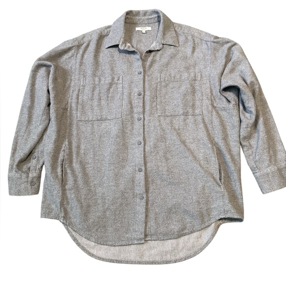 Madewell Sunday Shirt Flannel Shacket L Grey - Picture 3 of 10